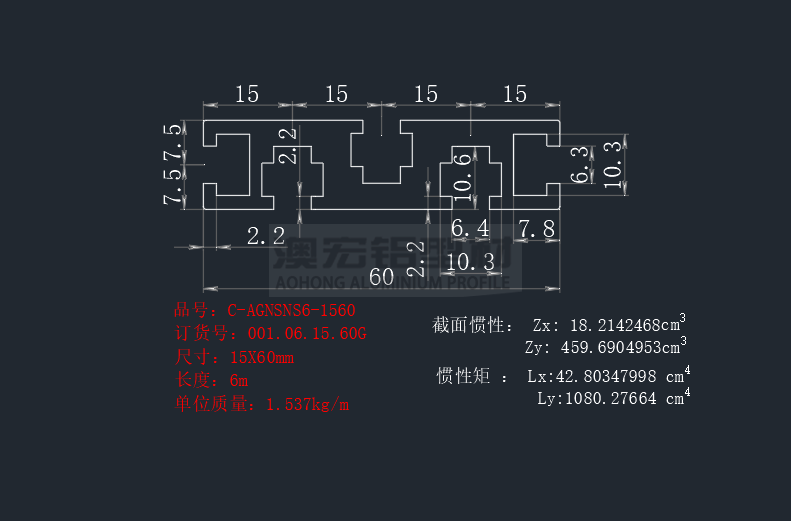 國標(biāo)1560工業(yè)鋁型材